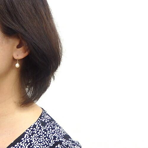 あこや バロック 真珠 K18 フック ピアス レディース パール クリーム系 18金 イエローゴールド K18YG Ｋ18 クリスマス ギフトに プレゼントに |  | 02