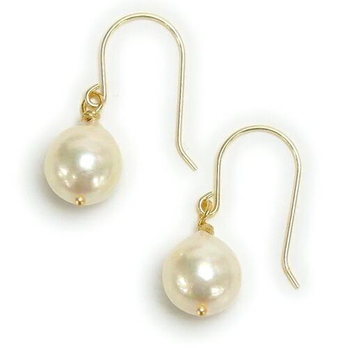あこや バロック 真珠 K18 フック ピアス レディース パール クリーム系 18金 イエローゴールド K18YG Ｋ18 クリスマス ギフトに プレゼントに |  | 03