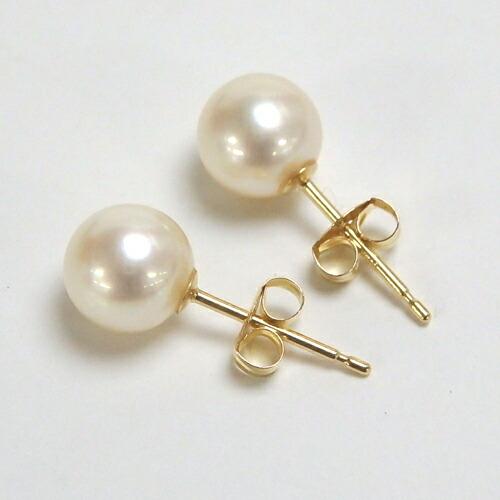 あこや 真珠 K18 スタッド ピアス 6.5-7mm 和珠 本真珠 パール 18金 クリーム系 イエロー ゴールド K18YG レディース バレンタイン ギフトに プレゼントに |  | 02