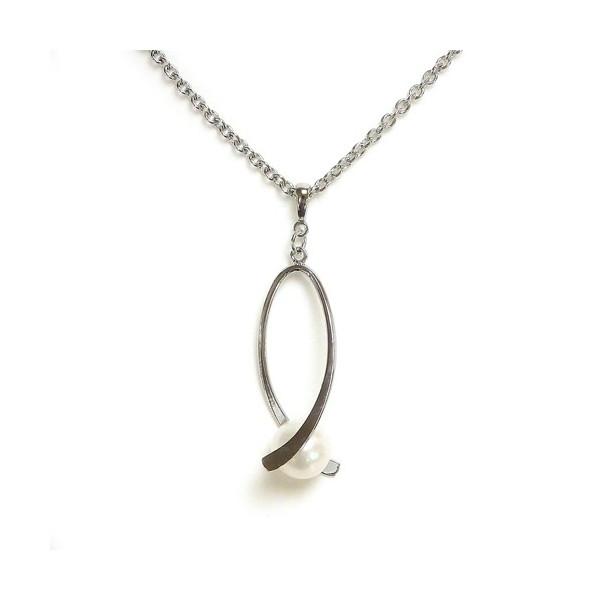 メール便 ひねり デザイントップ 淡水パール ロングネックレス ペンダント シルバーカラー ねじり デザイン バチカン ホワイトデー ギフトに プレゼントに 爆買 |  | 01