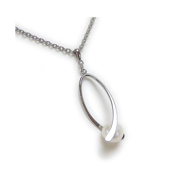 メール便 ひねり デザイントップ 淡水パール ロングネックレス ペンダント シルバーカラー ねじり デザイン バチカン ホワイトデー ギフトに プレゼントに 爆買 |  | 02