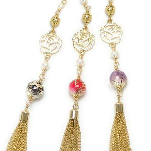 メール便 かんざし 浴衣 情熱のバラ 和装 留袖 浴衣 着物 パール 一本 コーム 薔薇 透かし ローズ 唐草樹脂ビーズ 真珠 揺れる タッセル 帯飾り 和風モダン |  | 03