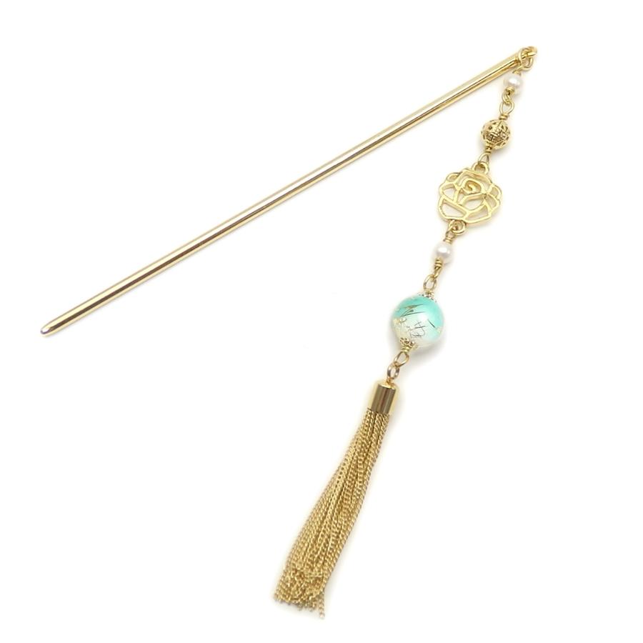 メール便 かんざし 浴衣 情熱のバラ 和装 留袖 浴衣 着物 パール 一本 コーム 薔薇 透かし ローズ 唐草樹脂ビーズ 真珠 揺れる タッセル 帯飾り 和風モダン |  | 05