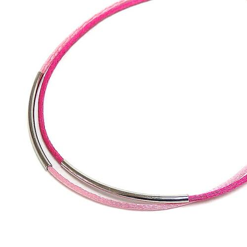 サテンコード 2連 パイプ ブレスレット シルバーカラー ゴールドカラー ボタン金具 ニューホック クリスマス ギフトに プレゼントに |  | 04