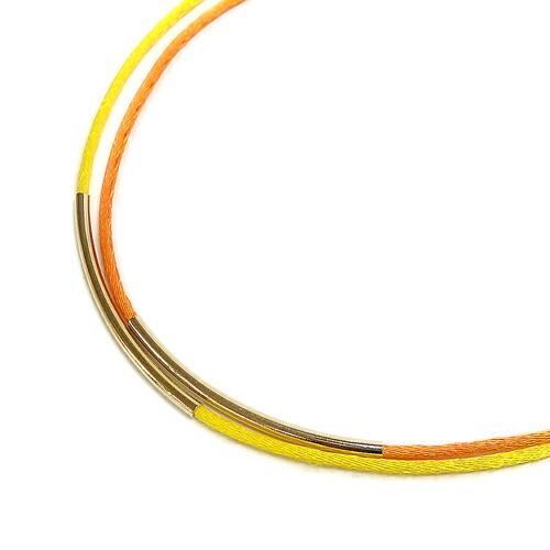 サテンコード 2連 パイプ ブレスレット シルバーカラー ゴールドカラー ボタン金具 ニューホック クリスマス ギフトに プレゼントに |  | 06