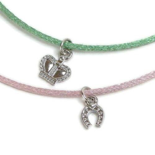 メール便 今なら3本選べる！チャーム付き サテンコード シンプル ブレスレット アンクレット ペア 星 十字架 スター クロス ユニセックス メンズ レディース |  | 05