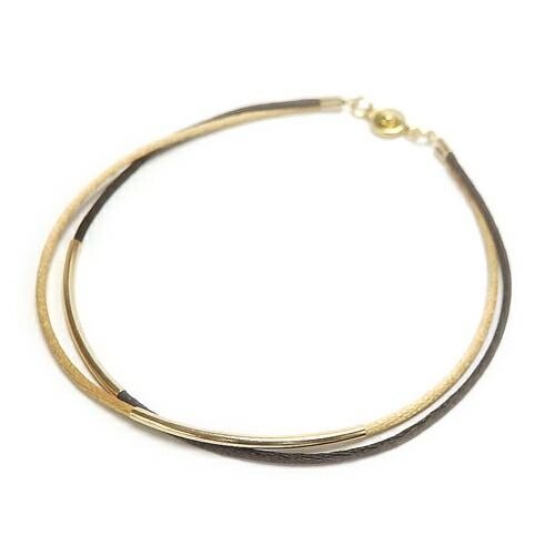 サテンコード 2連 パイプ アンクレット シルバーカラー ゴールドカラー ボタン金具 ニューホック ホワイトデー ギフトに プレゼントに 爆買 | 