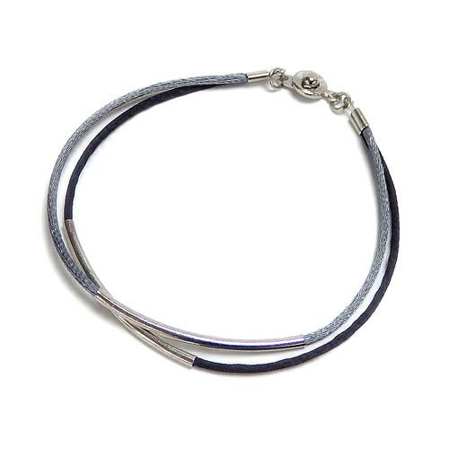 サテンコード 2連 パイプ アンクレット シルバーカラー ゴールドカラー ボタン金具 ニューホック ホワイトデー ギフトに プレゼントに 爆買 |  | 01