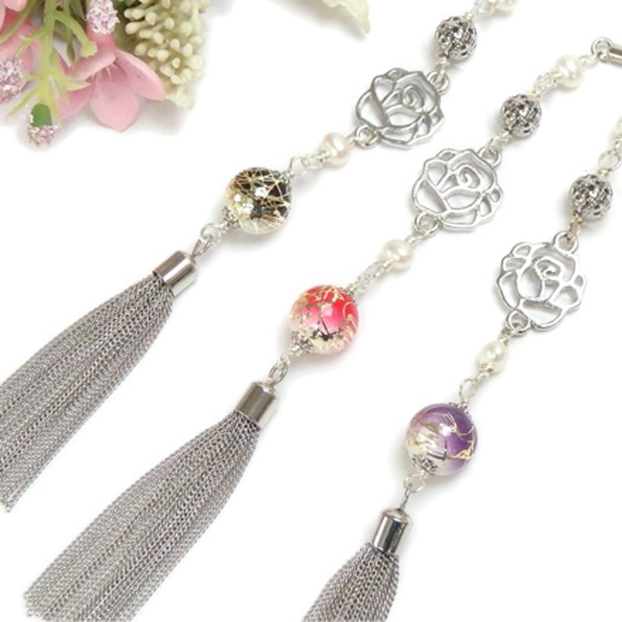 メール便 帯飾り 情熱の薔薇 ローズ 唐草樹脂ビーズ パール 透かしビーズ タッセル 根付 ストラップ 帯飾りプレート 浴衣 着物 大正モダン 和風モダン 根付け |  | 01