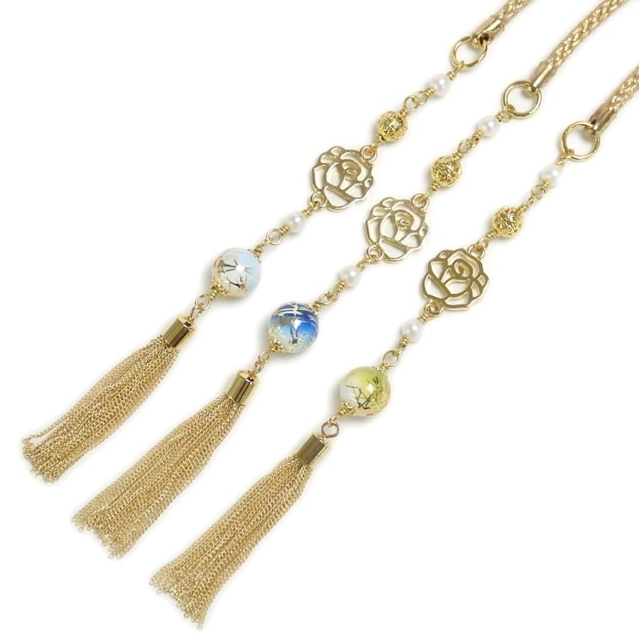 メール便 帯飾り 情熱の薔薇 ローズ 唐草樹脂ビーズ パール 透かしビーズ タッセル 根付 ストラップ 帯飾りプレート 浴衣 着物 大正モダン 和風モダン 根付け |  | 05