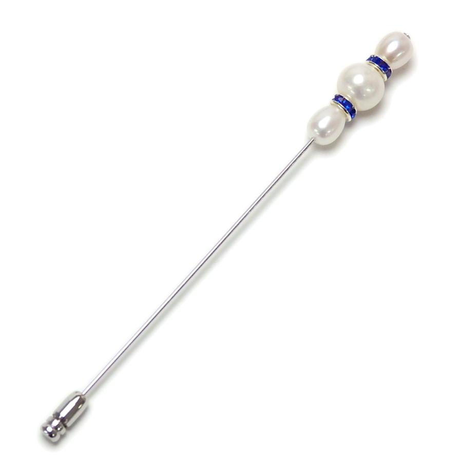メール便 スマート パール ハットピン ショールピン 淡水真珠 淡水パール ブローチ ロンデル クリスタル ビジュー シルバー色 パール |  | 11