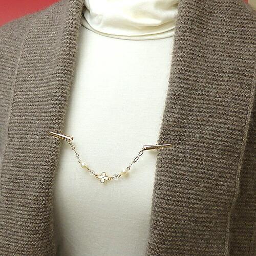 メール便 ショールクリップ ストールクリップ お花 と パール 淡水真珠 ドレスクリップ シェイプレット 水晶玉 スワロフスキー 帽子クリップ レディース |  | 03