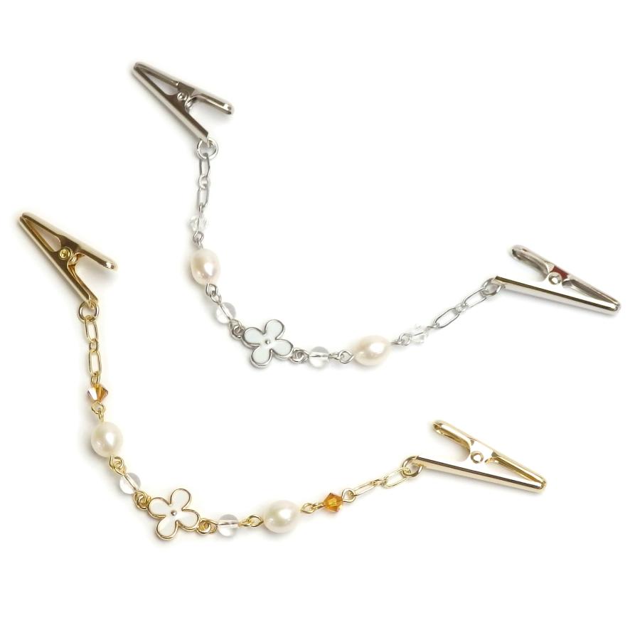 メール便 ショールクリップ ストールクリップ お花 と パール 淡水真珠 ドレスクリップ シェイプレット 水晶玉 スワロフスキー 帽子クリップ レディース |  | 04