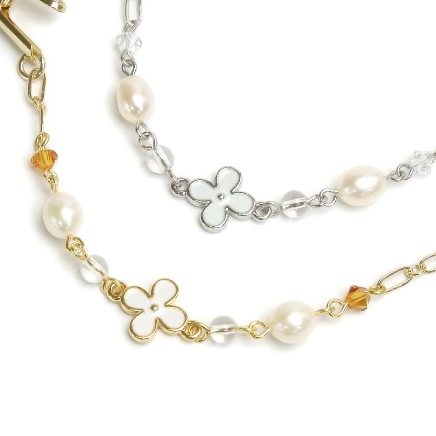 メール便 ショールクリップ ストールクリップ お花 と パール 淡水真珠 ドレスクリップ シェイプレット 水晶玉 スワロフスキー 帽子クリップ レディース |  | 05