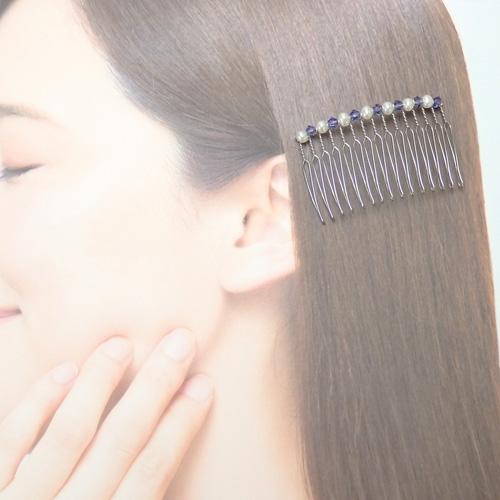ヘアコーム ヘアーコーム スワロフスキー パール 淡水パール ヘアアクセサリー 淡水真珠 髪飾り かんざし くし ヘッドドレス ギフトに プレゼントに |  | 05