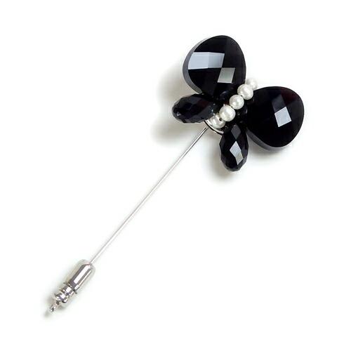 メール便 ちょうちょ リボン ハットピン スワロフスキー 淡水真珠 ショールピン パール ストール留め スカーフ留め 淡水パール ブローチ |  | 01