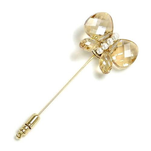 メール便 ちょうちょ リボン ハットピン スワロフスキー 淡水真珠 ショールピン パール ストール留め スカーフ留め 淡水パール ブローチ |  | 05