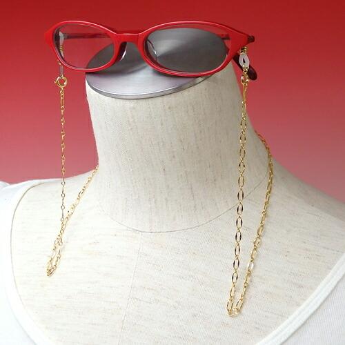 メール便 銀の メガネチェーン キラリ フィガロ大 ゴールドカラー シルバーチェーン 金色 ネックレスにもなる 2WAY 眼鏡チェーン 金メッキ加工 silver_s |  | 01