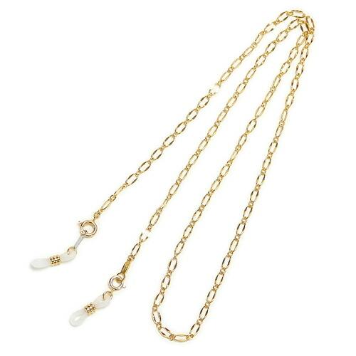 メール便 銀の メガネチェーン キラリ フィガロ大 ゴールドカラー シルバーチェーン 金色 ネックレスにもなる 2WAY 眼鏡チェーン 金メッキ加工 silver_s |  | 04