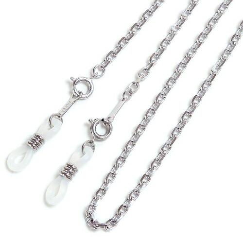 銀の メガネチェーン カットアズキ シルバーチェーン あずきチェーン Ag ネックレスにもなる 2WAY シルバー めがねチェーン 母 父 敬老の日 マスクチェーン | 