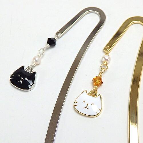 メール便 しおり ブックマーカー 黒猫 白猫 肉球 金属 メタル ゴールドカラー キャット 栞 贈り物 贈答品 猫 クリスマス ギフトに プレゼントに |  | 02
