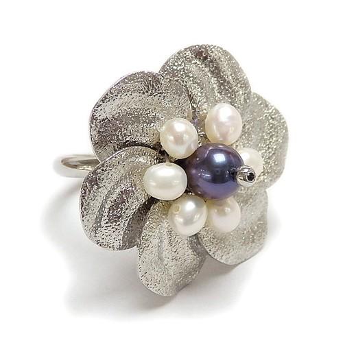 ギフトケース入り メタル フラワー 淡水パール リング フリーサイズ 花 指輪 淡水真珠 シルバー ゴールド クリスマス ギフトに プレゼントに |  | 05