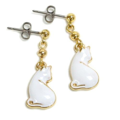 メール便 ピアス イヤリング お散歩猫ちゃん 振り向き猫ちゃん 猫 レディース cat ホワイトデー ギフトに プレゼントに 爆買 |  | 02