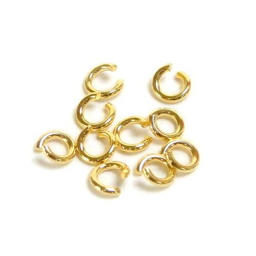 シルバー 金色 丸カン 金メッキ 10個 0.6×2.8mm 銀 銀製 Ag スターリングシルバー アクセサリーパーツ 金具 ホワイトデー ギフトに プレゼントに 爆買 | 