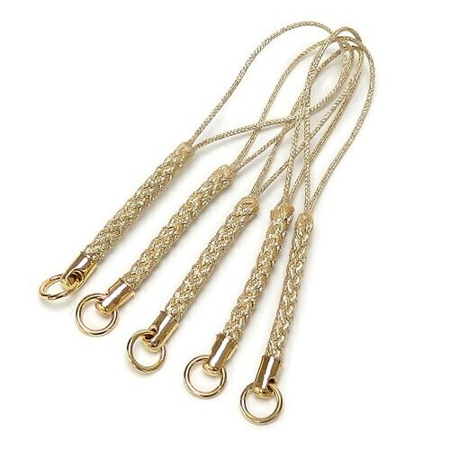 メール便 根付 根付け 根付け紐 ストラップ 金具 5本 ゴールド シルバー 紐 金色 銀色 丸カン付き アクセサリー金具 根付ストラップ ストラップパーツ |  | 01