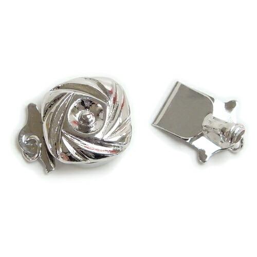 メール便 クラスプ 留め具 差し込み 花型 12mm 真ちゅう ネックレス用 一連用 丸カン付き シルバーカラー クラスップ 1連用 留め金具 |  | 01