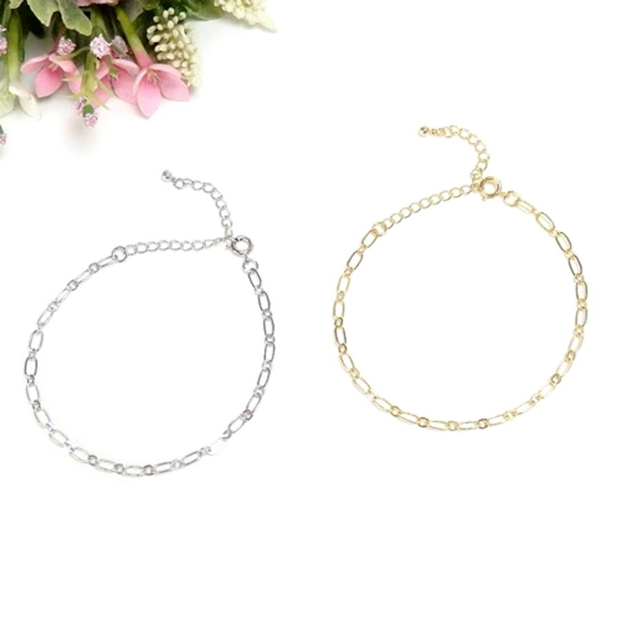 メール便 ブレスレット シンプル フィガロ チェーン レディース 軽量 20cm クリスマス ギフトに プレゼントに | 