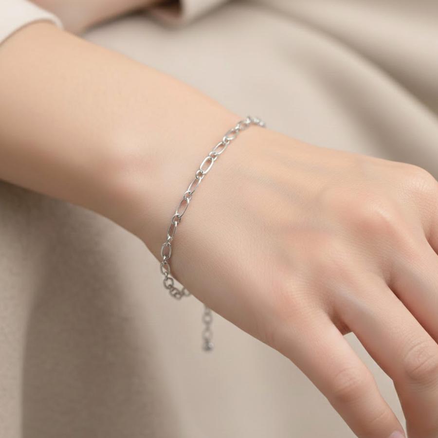 メール便 ブレスレット シンプル フィガロ チェーン レディース 軽量 20cm クリスマス ギフトに プレゼントに |  | 03