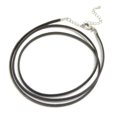 メール便 平紐 ネックレス ロー引き コットン 3mm カニカン ヒキワ アジャスター ボタン ニューホック 金具 40cm 50cm 60cm 70cm ペンダント 綿 |  | 03