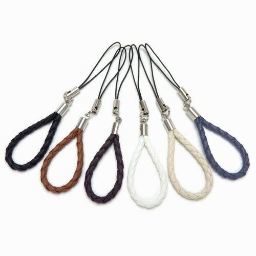 メール便 四ツ打コード エコレザー ミニ ストラップ 四つ編み 合皮 スマホリング リングストラップ 携帯ストラップ ストラップ紐 ミニストラップ | 