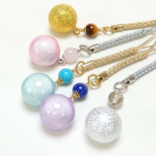 メール便 開運！ 水琴鈴 ＆ 天然石 根付 ストラップ キーホルダー 丸玉 ミュージックボール ハーモニーボール ガムランボール 鈴の音 爆買 |  | 01