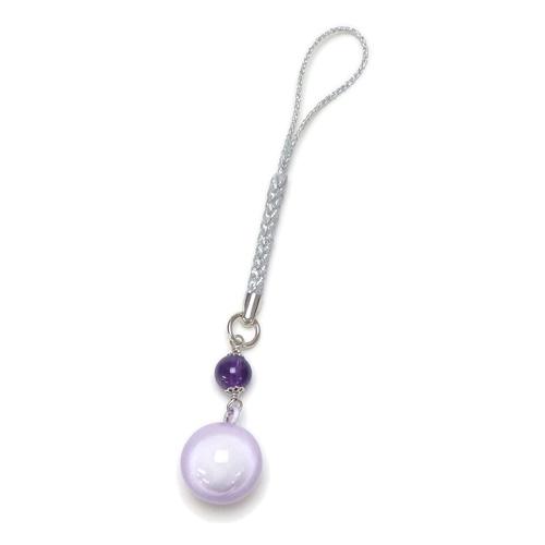 メール便 開運！ 水琴鈴 ＆ 天然石 根付 ストラップ キーホルダー 丸玉 ミュージックボール ハーモニーボール ガムランボール 鈴の音 |  | 05