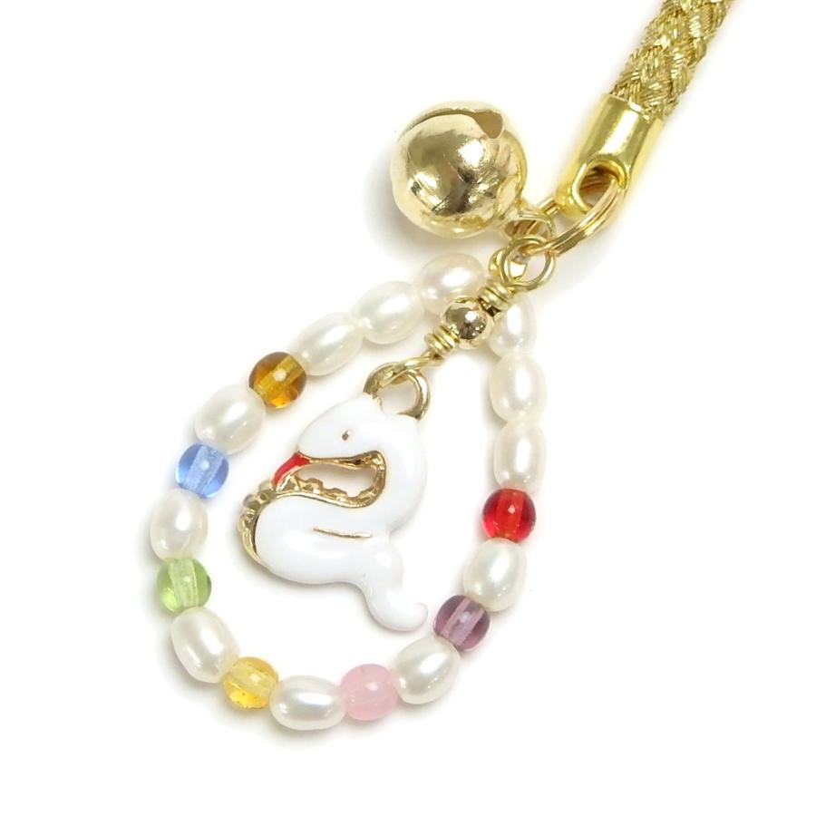 メール便 午年 根付 ストラップ 厄除け 七色 白蛇 干支 開運 十二支 えと パール うまどし 馬年 へび年 巳年 へび 蛇 ヘビ 淡水真珠 風水 金運 ノベルティ 景品 |  | 09