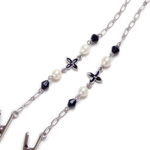 メール便 ナフキンクリップ ブラッククロス 淡水パール 帽子クリップ ハンカチクリップ 前掛けクリップ ナフキンホルダー ナプキンクリップ termhalloween |  | 01