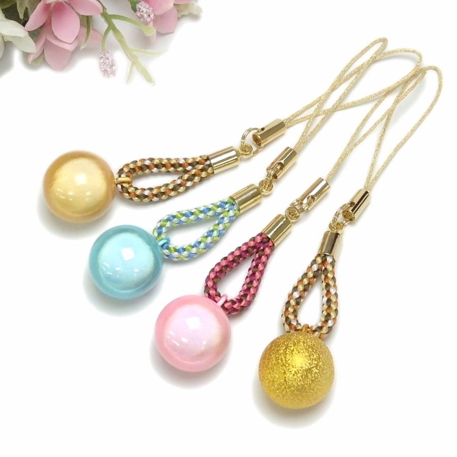 メール便 根付 ストラップ 開運！ 水琴鈴 ＆ 正絹組紐 おしゃれ キーホルダー 丸玉 ミュージックボール ハーモニーボール ガムランボール シルク100% 組紐 絹 | 