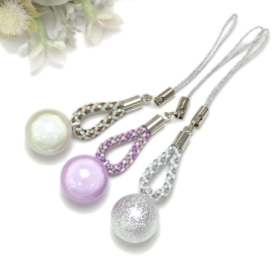 メール便 根付 ストラップ 開運！ 水琴鈴 ＆ 正絹組紐 おしゃれ キーホルダー 丸玉 ミュージックボール ハーモニーボール ガムランボール シルク100% 組紐 絹 |  | 01