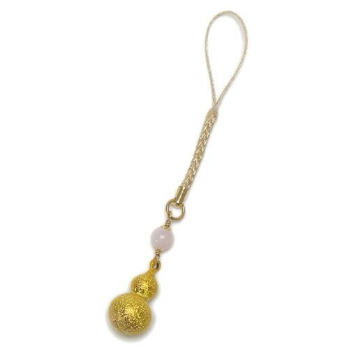 メール便 根付 ストラップ 開運 ひょうたん 水琴鈴 ＆ 天然石 金色 瓢箪 ミュージックボール キーホルダー ハーモニーボール ガムランボール 鈴の音 ヒョウタン |  | 04