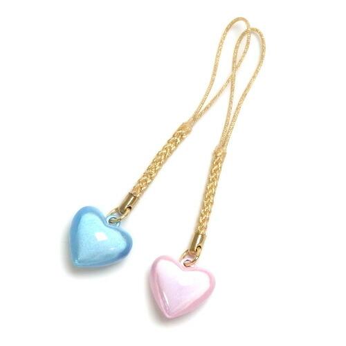 メール便 ハート 水琴鈴 根付 ストラップ ピンク ブルー ミュージックボール キーホルダー ハーモニーボール ガムランボール 鈴の音 |  | 01