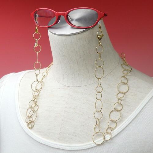 【ギフトケース付き】 銀 メガネチェーン ラウンド バブルチェーン シルバーチェーン 金色 銀色 ネックレスにもなる 2WAY 金メッキ ロジウムメッキ |  | 02