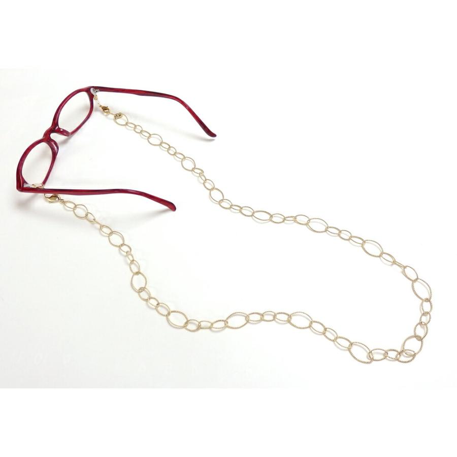 【ギフトケース付き】 銀 メガネチェーン オーバル バブルチェーン シルバーチェーン 金色 銀色 ネックレスにもなる 2WAY 楕円 母の日 ギフトに プレゼントに |  | 04