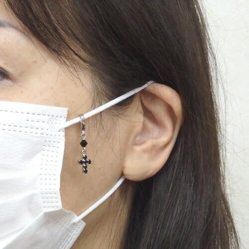 マスクチャーム クロス スカル クラウン スワロフスキー 十字架 王冠 ドクロ 骸骨 マスクアクセサリー チャーム カニカン金具 マスクピアス termhalloween |  | 01