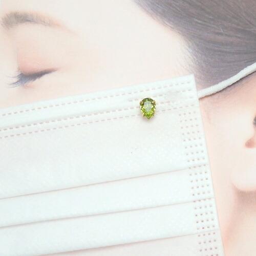 マスクピアス スワロフスキー ドロップ マグネットピアス ペアシェイプ しずく マスクチャーム マスクアクセサリー おしゃれ かわいい シトラスグリーン |  | 01