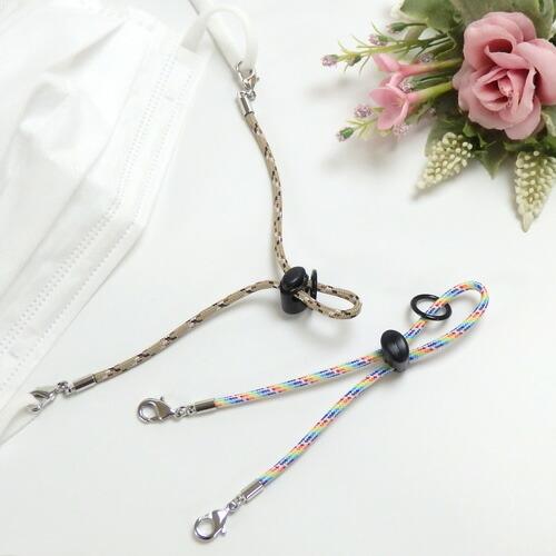 メール便 マスクバンド アウトドアコード マスクストラップ 長さ調整可能 パラコード 大人用 子供用 蛍光色 ネオンカラー マスクホルダー |  | 07