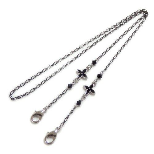 メール便 マスクチェーン ブラッククロス マスクストラップ マスクコード マスク紐 マスクホルダー スワロフスキー ゴスロリ ハロウィン メンズ 爆買 | SWAROVSKI | 02