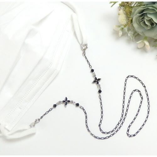 メール便 マスクチェーン ブラッククロス マスクストラップ マスクコード マスク紐 マスクホルダー スワロフスキー ゴスロリ ハロウィン メンズ 爆買 | SWAROVSKI | 03