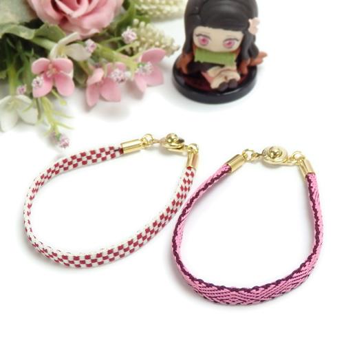 メール便 鬼殺し紐 加賀紐 ブレスレット 平紐 市松 麻の葉文様 鱗紋 亀甲紋 胡蝶 炎 桜餅 鬼殺紐 鬼滅紐 日本製 メンズ レディース 子供用 |  | 17